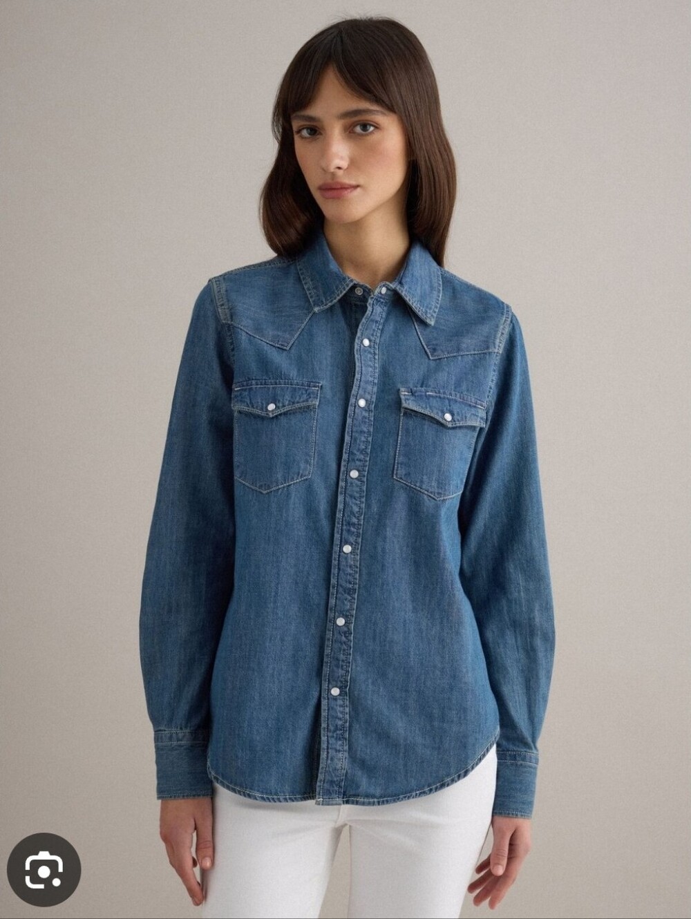 Universal Thread TARGET Blue Denim Snap Button Western Button Down Shirt - Small